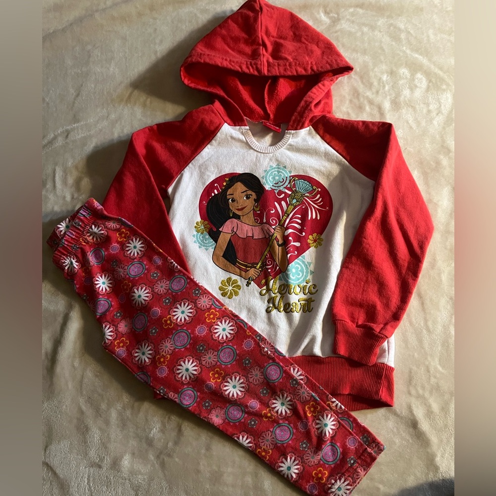 Disney Elena Of Avalon Red and White Kids Matching Set Size 5T